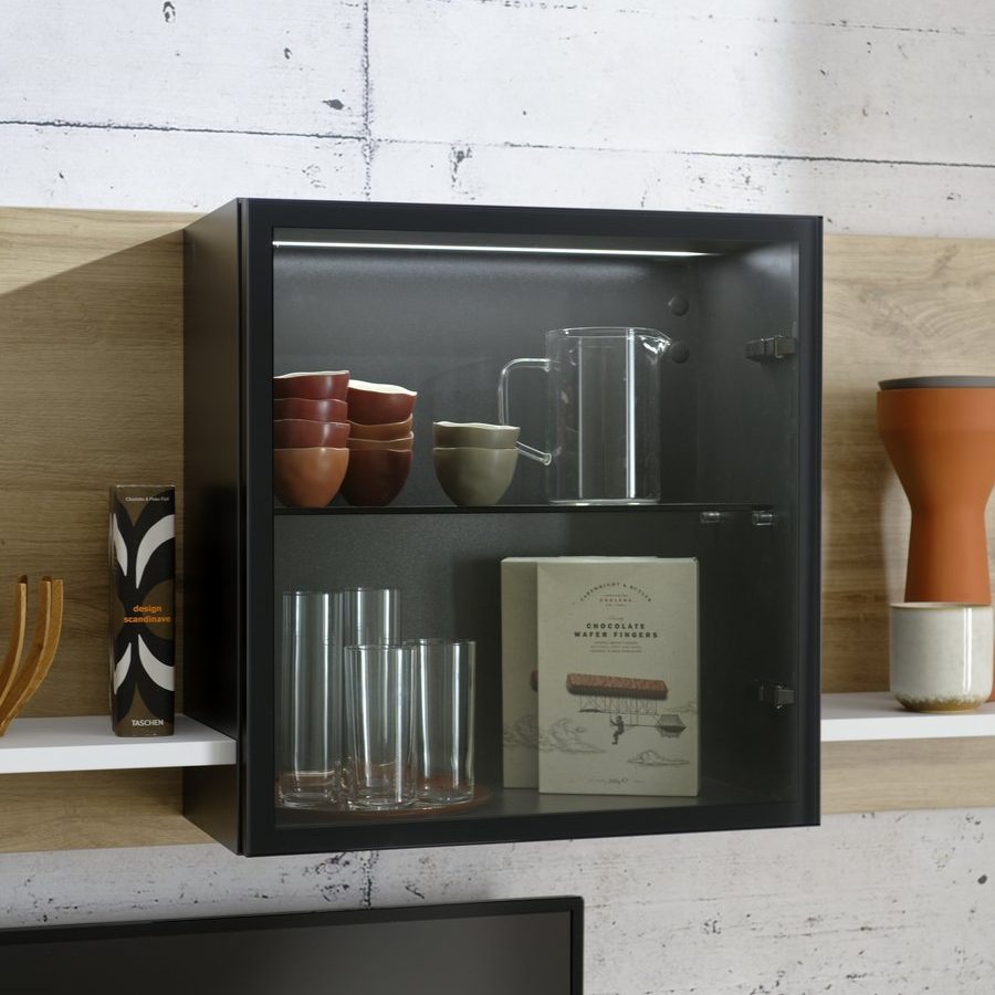 Meuble TV avec bloc vitré