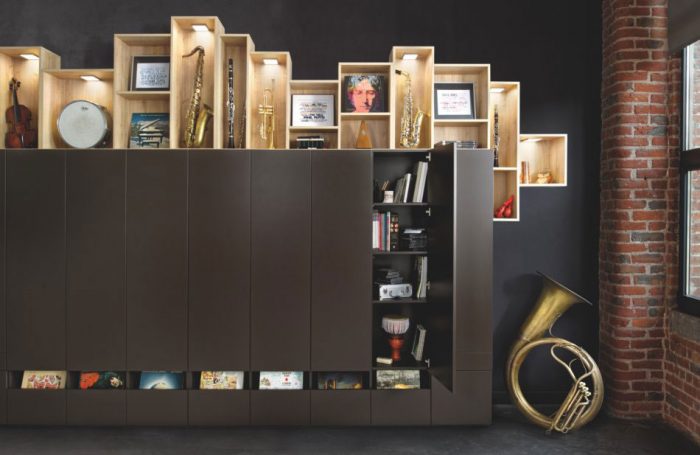 bibliothèque moderne sur mesure avec niches