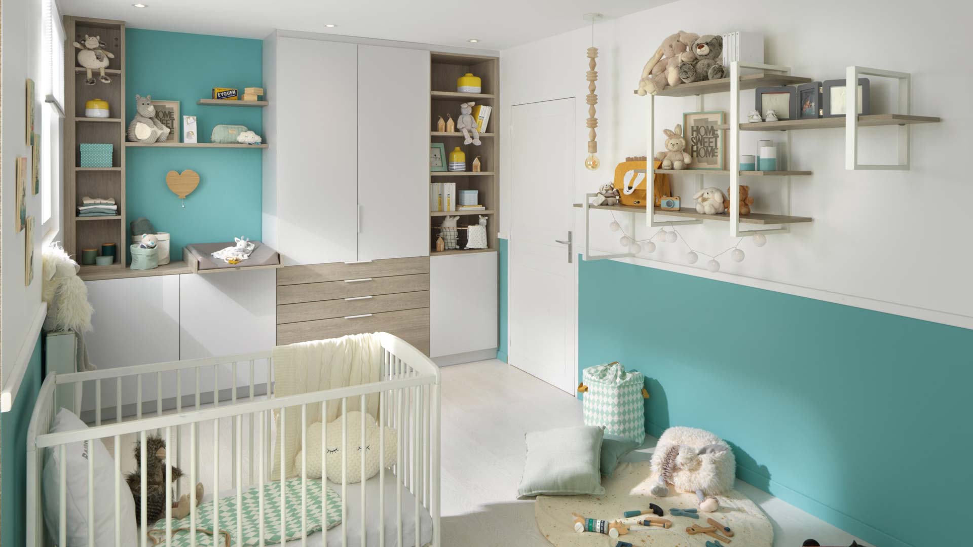 chambre d'enfant avec rangements sur mesure