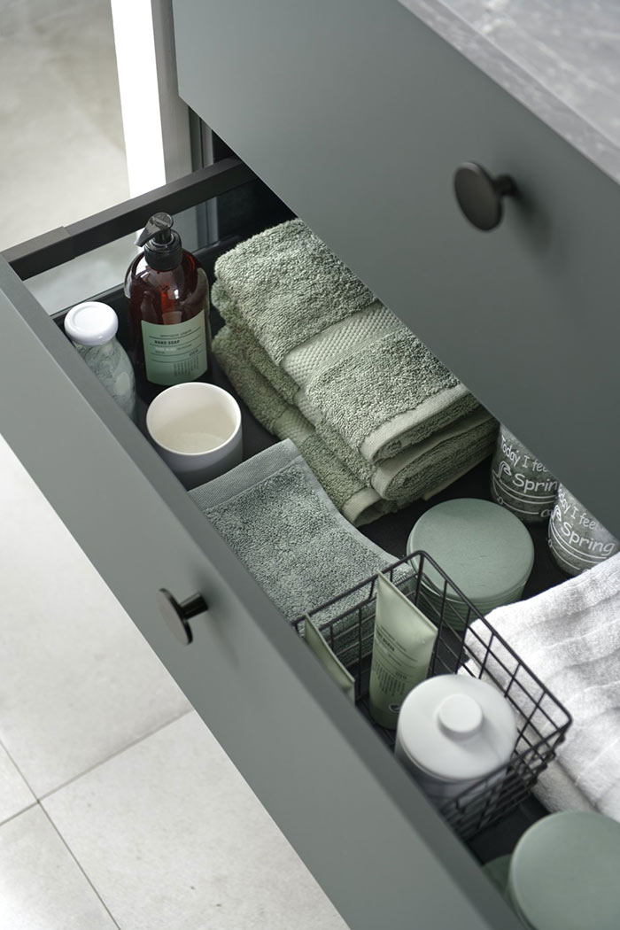Meuble bas avec rangement sous vasque à grand volume