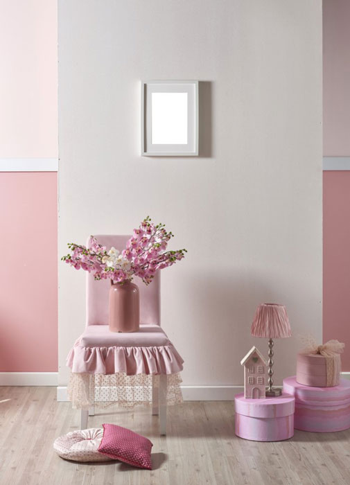 Ambiance rose totale pour la chambre