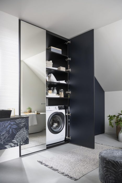 Portes pliantes pour dissimuler la lave linge 