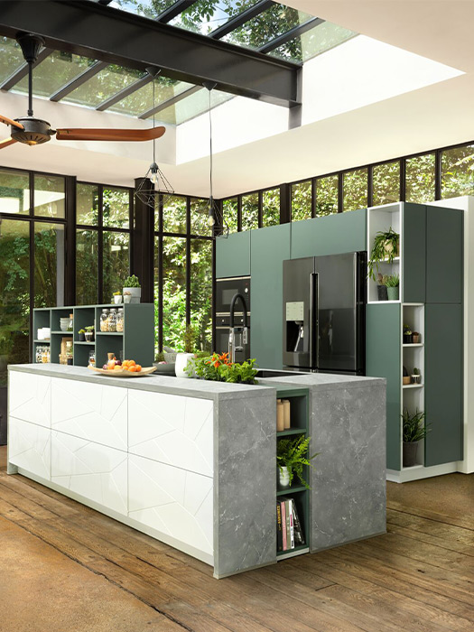 Ambiance nature assurée dans la cuisine Jardin d’intérieur.