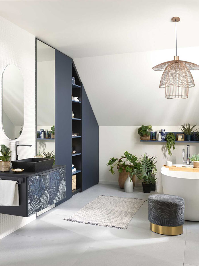 Lustre suspendu dans la salle de bain « Plongée Tropicale »