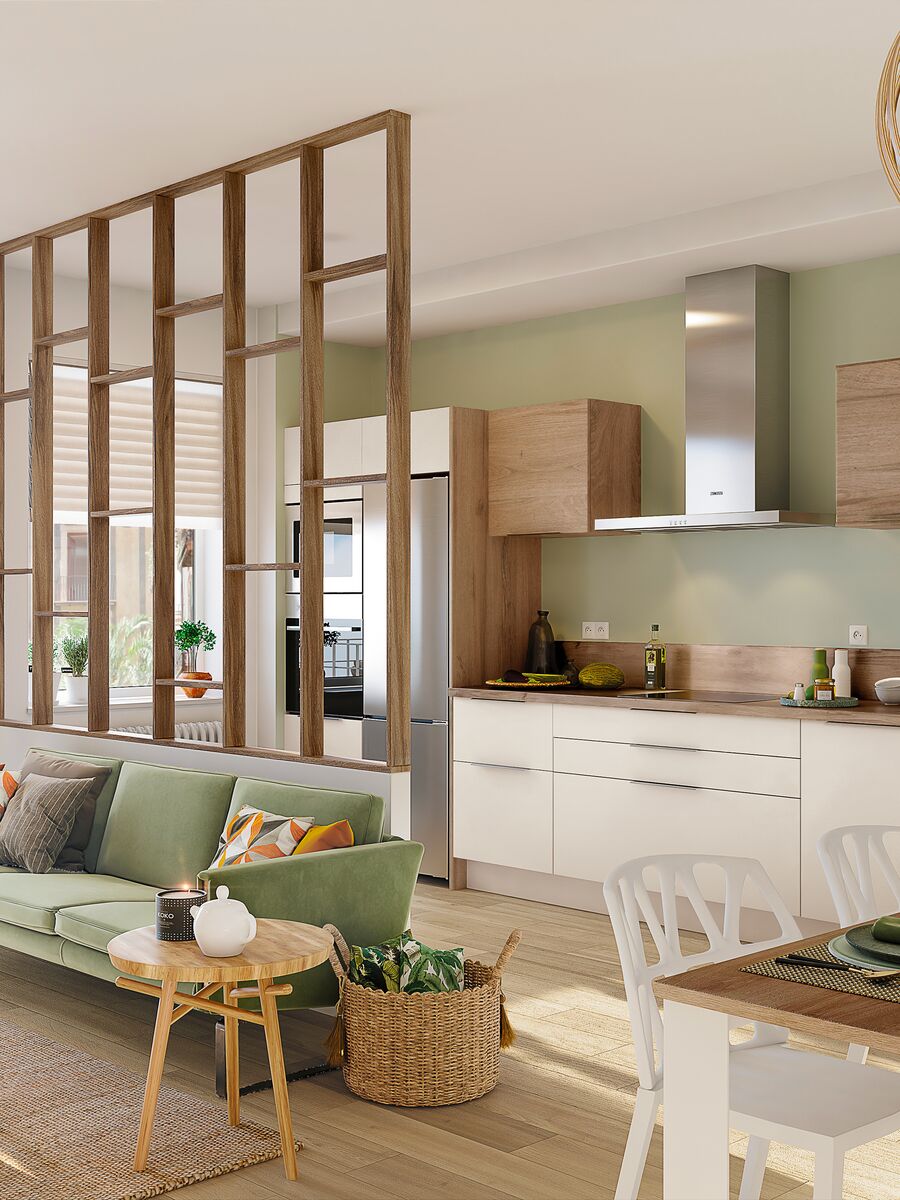Celosía de madera para crear un ambiente natural.