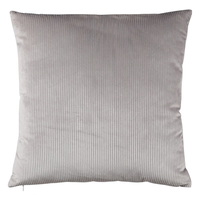 Coussin carré en velours gris clair