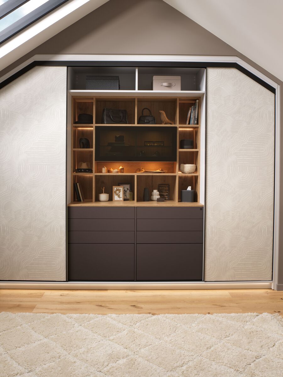 Variante du dressing avec façades imprimées « Japan Garden Clay »