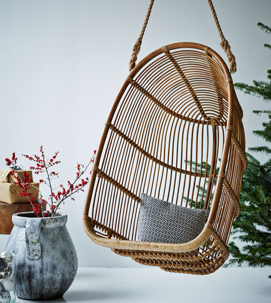 Fauteuil suspendu en rotin, Sika Design
