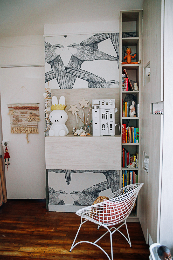 bureau d'enfant bois avec rangements sur mesure