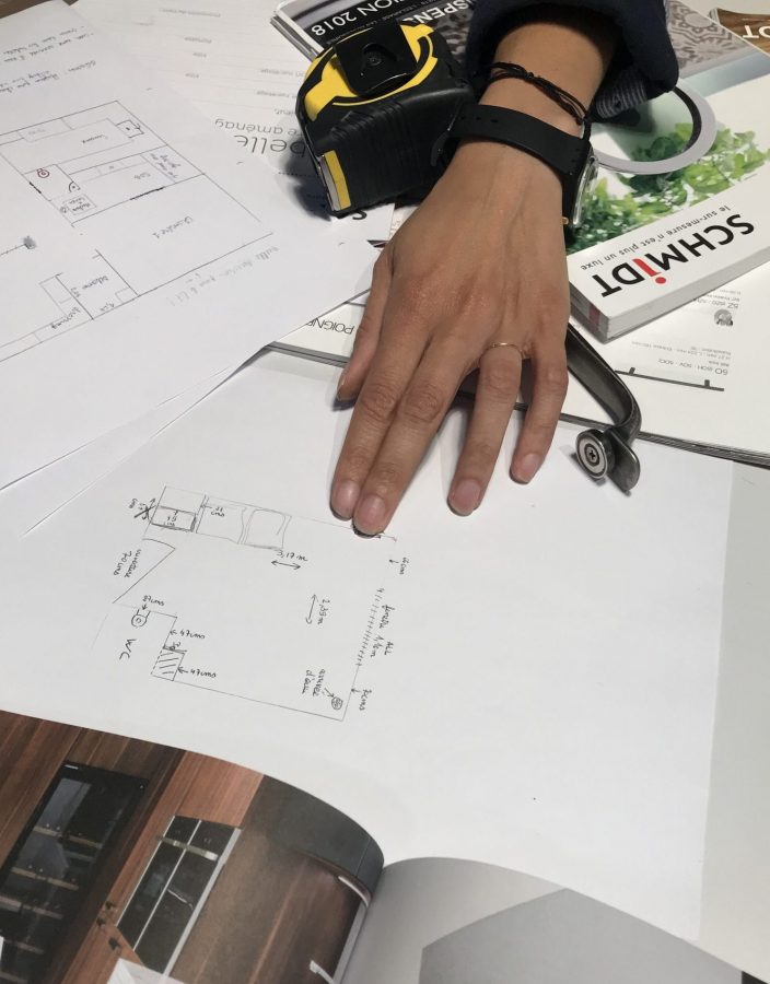 Prises de mesures et conception du plan en croquis.