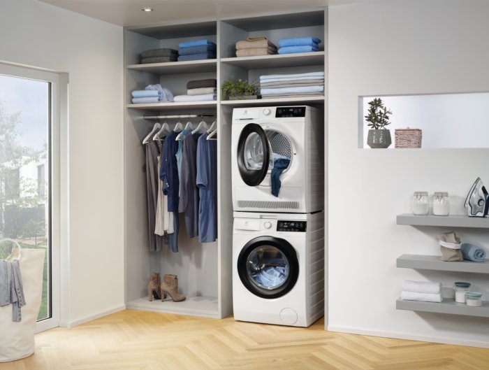 aménagement dédié pour machine à laver et sèche-linge